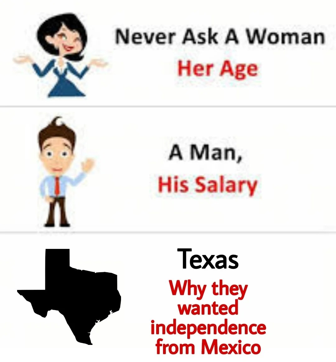 Never ask why Texas left Mexico